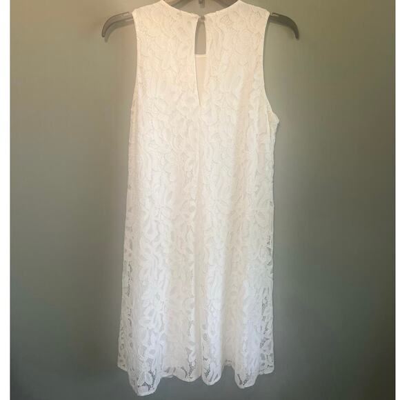 Tommy Hilfiger Sleeveless White Floral Lace A-Line Dress, Size 6 - Picture 7 of 13